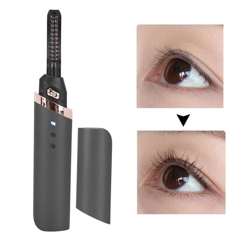 Black Usb Charge Heated Eyelash Curler In For Long-Lasting Curl Effect