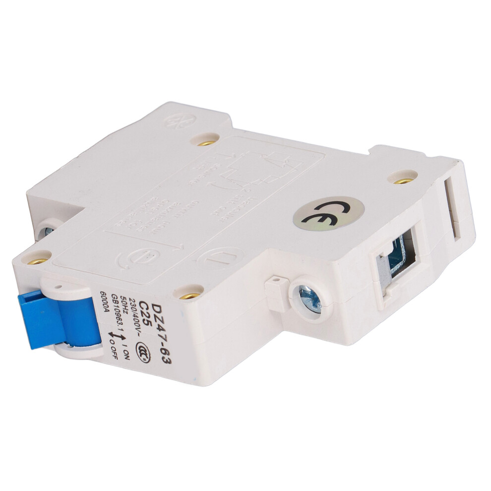 Dz47-63 C25 Mini Circuit Breaker 25A 6000A 230/400V Din Rail 4151375902812