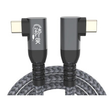 USB 4 90 Graden Hoekkabel 40Gbps USB4 Elleboog Type C Dataoverdrachtkabel USB C PD240W Snel Opladen 1,5M