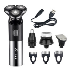 Electric Head Shaver for Bald Men, 4 in 1 IPX7 Waterproof Rechargeable Grooming Kit, Style 3