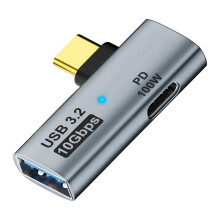 2-In-1 USB C Naar USB 3.2-Adapter met 100W Oplaadpoort, 4/3 OTG-Converter voor Ally, voor , Grijs