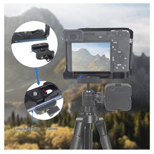 A6700 DSLR Camera Cage Rig Top Handle Cold Shoe Mount Microfone Flash Light Bracket para  A6700 Stabilizer Holder 2