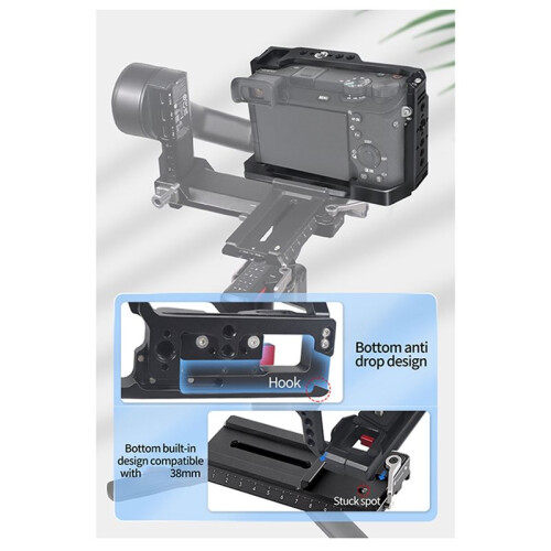 A6700 DSLR Camera Cage Rig Top Handle Cold Shoe Mount Microfone Flash Light Bracket para  A6700 Stabilizer Holder 1