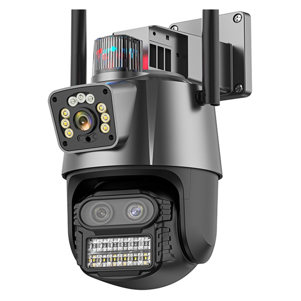 4K 9Mp Hd Ip Camera Outdoor 8X Zoom Threelens Ptz Dual Screen Police Light Alarm Video Surveillance Supports 64Gb Card 9199774132015
