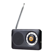 Bärbar Radio AM FM-Radio Fickradio med Högtalare Hörlursuttag för Inomhusbruk Utomhus och Nödsituationer