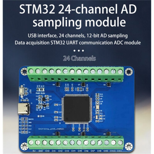 STM32F407ZET6 24 Channel 12 Bit AD Sampling Module Data Acquisition Type_C Interface 1