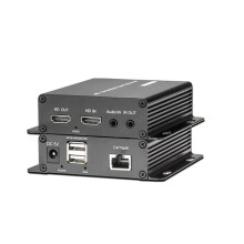 4K -Compatible KVM Extender 200m Audio Video Extension with IR Plug &  High-Resolution Network Cable Support(EU)