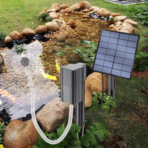 Solar Pond Aerator Solar Air Pump with Adjustable Panel for Fish Tanks Hydroponics Low Noise 1