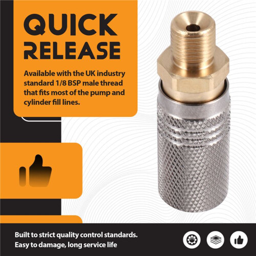 Metal Extended PCP Air Charging Quick Release Adapter Socket 1/8 BSP Tool Accessories 1