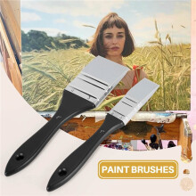 2 PièCes SéRies Pinceaux Plats en Silicone, Pinceau Large et éTroit en Silicone pour Art, Ensembles de Pinceaux Solides pour Peintures Acryliques