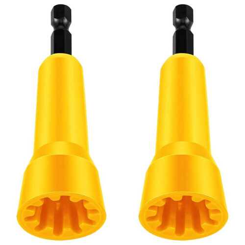 2Pc Wire Twisting Tool Wire Twister Tool Drill Wire Stripper Twisting Wire Connector Socket Wire Twisting Spinner-Yellow