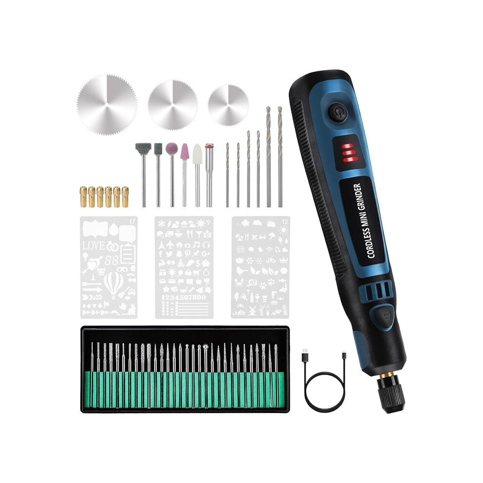 Usb Rechargeable Engraving Pen With 41 Bits And 19 Stencils, Kit For Diy Polishing Carving Jewelry Plastic Wood Stone 6032982846448
