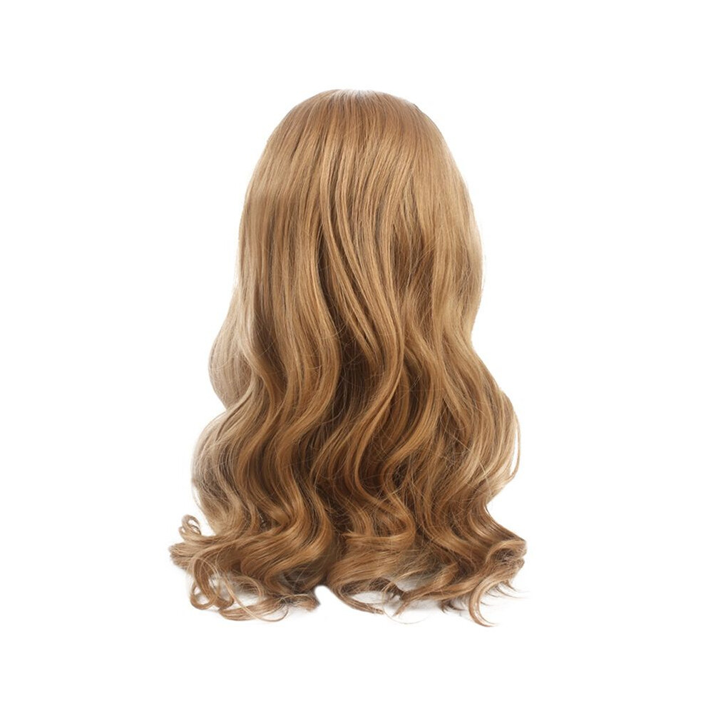Unisex European And American Style Center-Parted Long Curly Hair Chemical Fiber Wig Meghan Cos Flaxen Wig