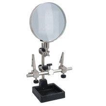 Heavy Duty Helping Third Hand with Magnifier, Adjustable Arms, Durable Metal Base, Ideal for Soldering and Crafting