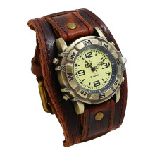 Punk Fashion Leather Men Buckle Retro Pin Watch Strap One Size Coffee 22mm Compatible with Casio GShock