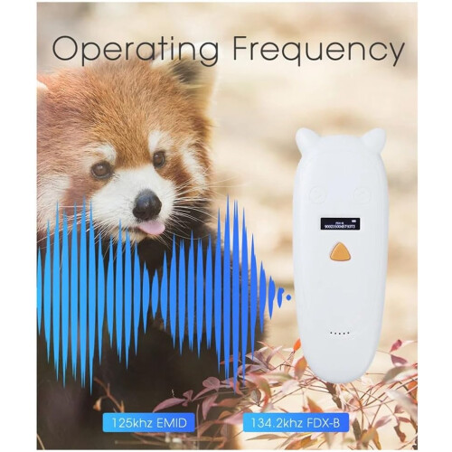 Animal RFID Reader and Pet Microchip Scanner 134.2kHz 125kHz Dual Frequency Rechargeable Tag Reader 2