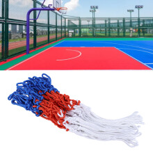Hochbelastbares Polyester-Basketballnetz 6MM Allwetter Indoor/Outdoor Rot Blau Weiß