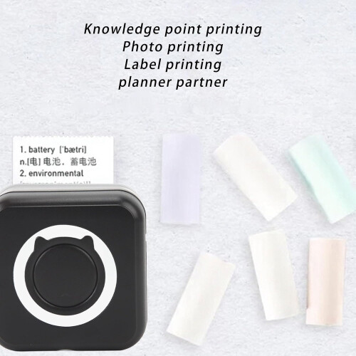Portable Thermal Printer Bluetooth Inkless Mini Pocket Photo Printer for iOS Android Study Notes 2