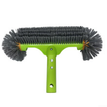 Heavy Duty Pool Cleaning Brush Head with Curved Edge for Corners, Large 5Inch Fits Standard Poles