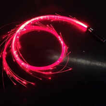 LED Fiber Optic Whip with 360 Rotation, USB Rechargeable Rave Flow Toy, 7 Color Light Modes