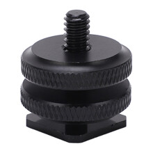 Suporte de sapata para câmeras DSLR, fácil de apertar e soltar. Adaptador de sapata quente e adaptador de sapata fria. Material em liga de