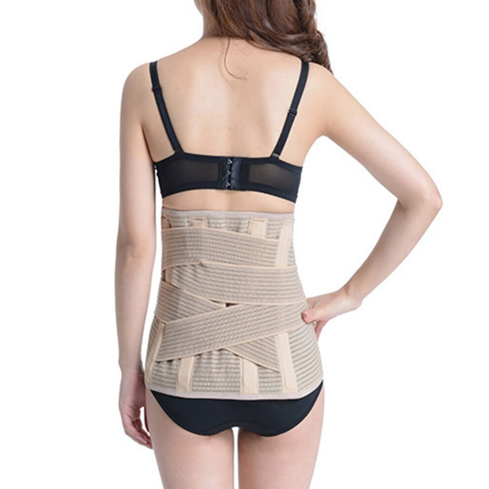 Beige Back Brace 33Cm Wide Waist Support Belt For Men And Women, Lower Back Lumbar Orthopedic Corset Large