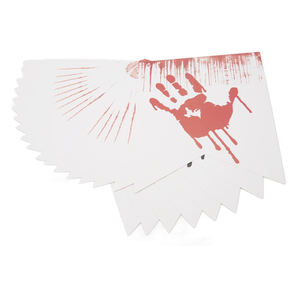 Halloween Bloody Handprint Banner 18pcs PVC Haunted House Decorations