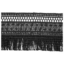 Black Tassel Fringe Lace Trim 3 Yards Vintage Polyester Edging for Home Decoration