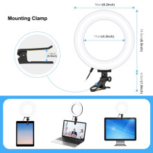 16 cm USB-Ringlicht mit verstellbarer Helligkeit und Farbtemperatur