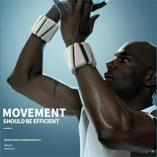 Wrist Weight 1/2 Lb Each, 2Piece Set, Ankle And Wrist Weights, Silicone Triangular, Adjustable Straps, Light Gray 2
