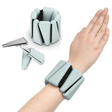 Wrist Weight 1/2 Lb Each, 2Piece Set, Ankle And Wrist Weights, Silicone Triangular, Adjustable Straps, Light Gray