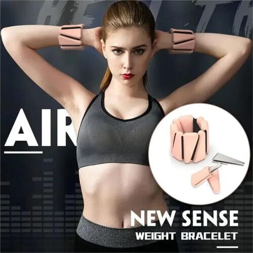 Wrist Weight 1/2 Lb Each, 2Piece Set, Ankle And Wrist Weights, Silicone Triangular, Adjustable Straps, Light Gray 1