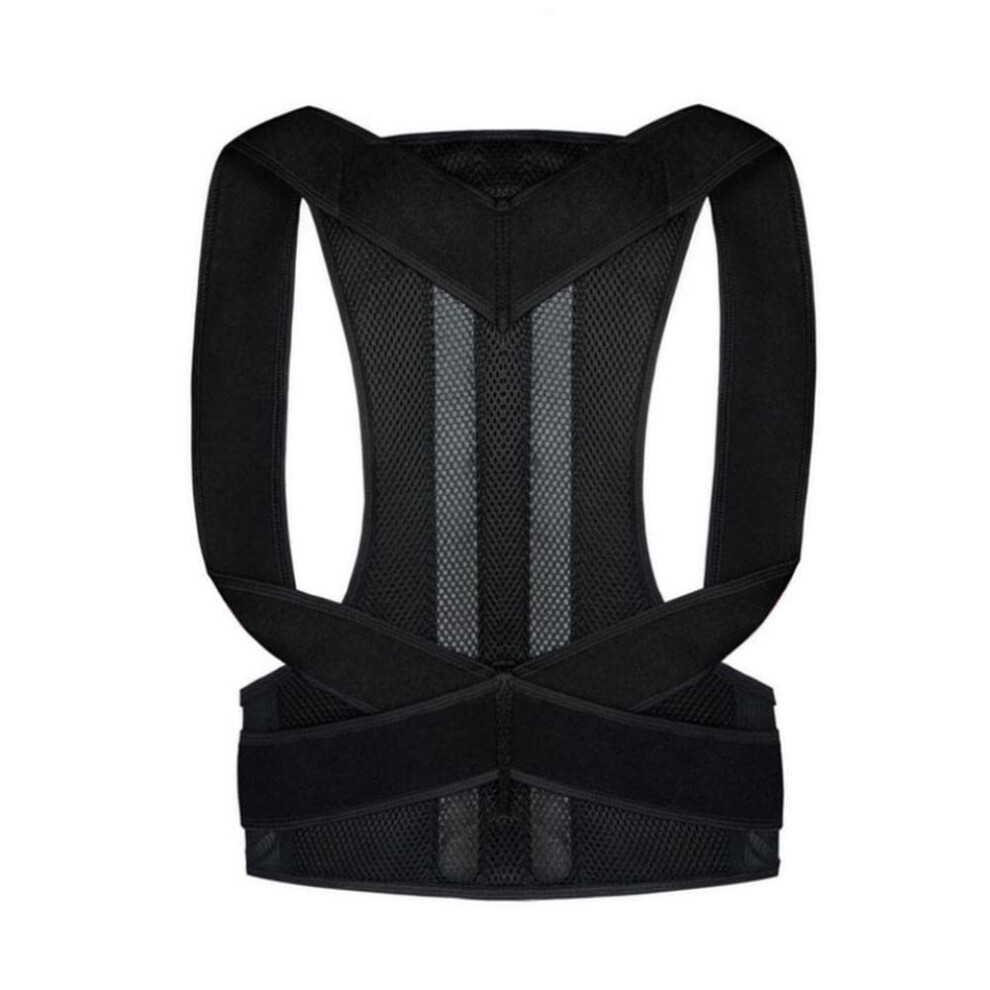 Black Adjustable Posture Corrector Back Support Belt For Men Lumbar Support Hump Correction Pain Relief 3XL