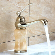 Faucet Drinking Water Filter Jade Inlay Antique Copper Hand Brushed Retro Single Hole Kitchen Sink Mixer Tap Copper Finish