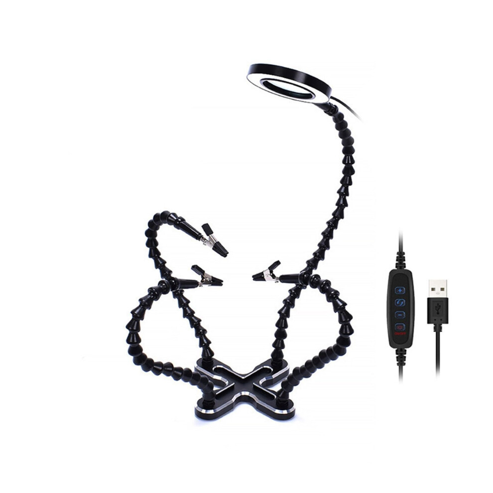 Helping Hands Soldering Station With 360 Rotating Alligator Clips And Adjustable Gooseneck Arms 9347817557510