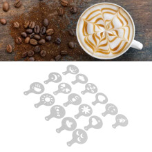 16 Stück Kaffee-Schablonen zum Tortendekorieren, 8,5 cm, PP-Material