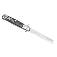 Automatic Stainless Steel Switchblade Comb for Hair, Beard & Moustache