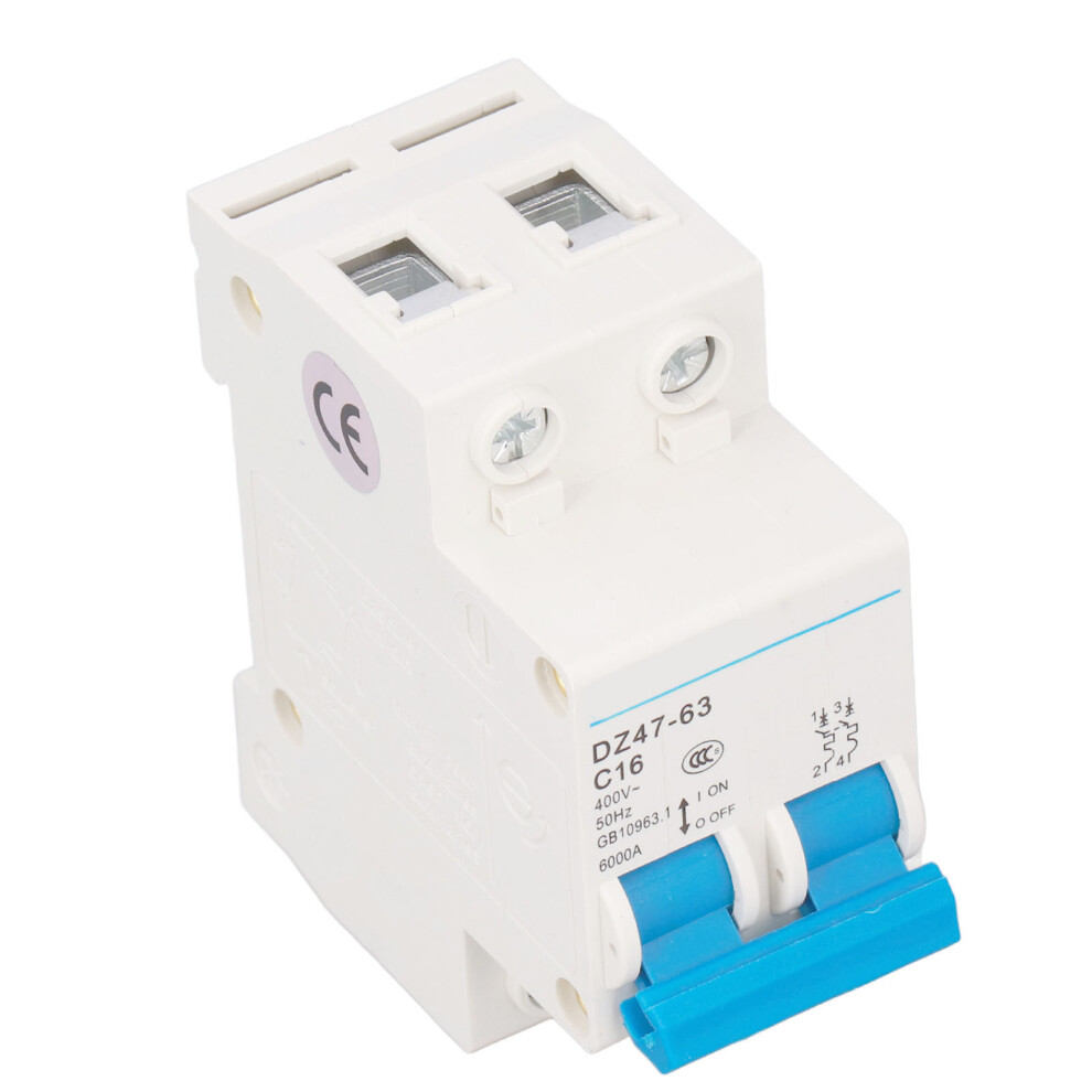 Dz47-63 C16 2P Miniature Circuit Breaker 16A 6000A Din Rail 4611375913626