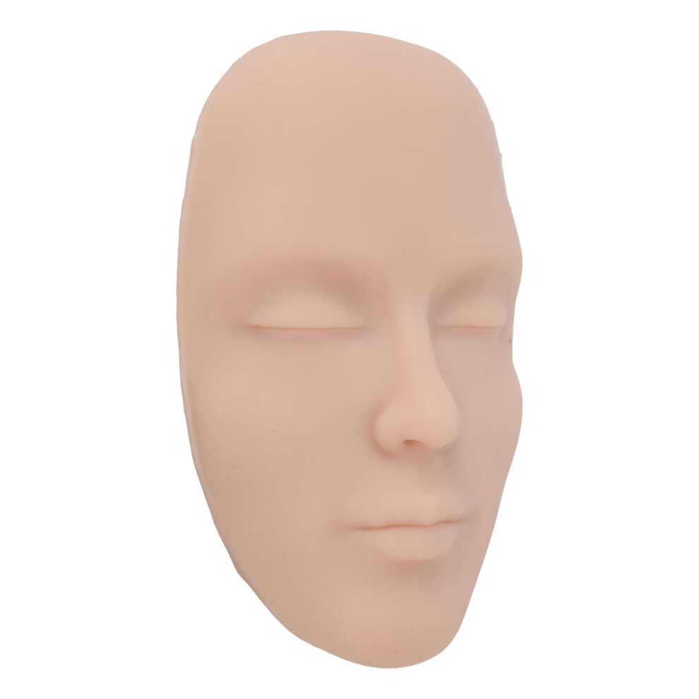 5D Silicone Practice Face - Medium Skin, 17x10.5cm for Tattoo & Makeup