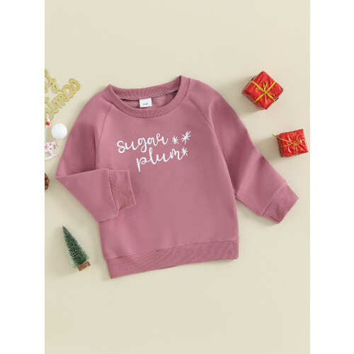 (3-4Y, Lavender) Χριστουγεννιάτικες μπλούζες για πουλόβερ χειμώνα 1