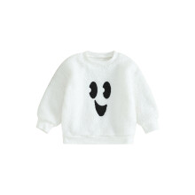 (9-12 Months, White Sweatshirt) Body/Moletom Infantil de Halloween com Manga Longa e Gola Redonda Bordada para Recém-Nascidos - Roupa de Outono