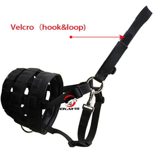 Grazing Muzzle With Thick Nylon Webbing, Anti Bite Muzzle, PU Leather Cushion, For Senior Horses, Red #26 2