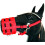Grazing Muzzle With Thick Nylon Webbing, Anti Bite Muzzle, PU Leather Cushion, For Senior Horses, Red #26 5