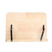 Adjustable Wooden Cookbook Stand for Kitchen Counter, Pine Recipe Book Holder with Rustic Farmhouse Style