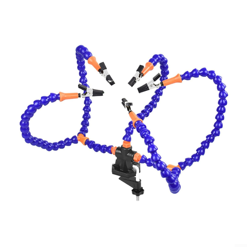 Soldering Helping Hands With 5 Clips, Adjustable Flexible Arms, Heatresistant Silicone, Stable Base For Pcb Assembly And Electronics 9382693318657