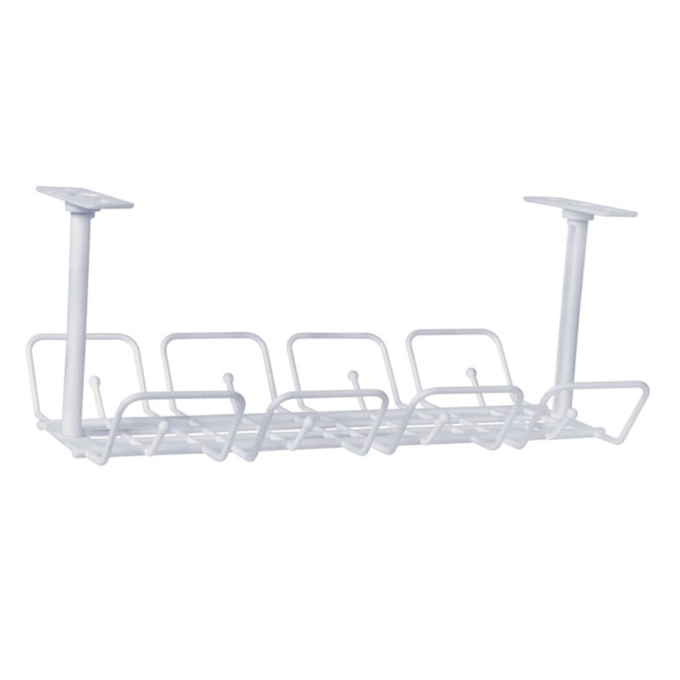 Under Desk Cable Management Tray With Power Strip Holder, Spacesaving Wire Basket For Office And Kitchen 9347817558951