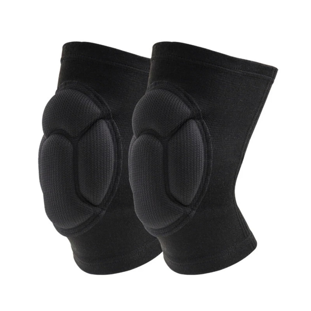 Knee Pads Thickened Protection For Sports Elastic One Size Fits Most Men Non Slip Basketball Brace 2 Pcs Black-image-OPC-PPVB89P-NEW