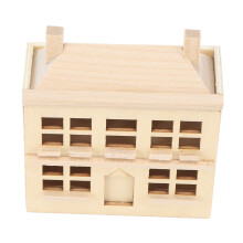 Minatur-Birken-Puppenhaus-Villa 7x6,5x3,4cm DIY-Spielzeug für Kinder