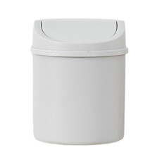 Mini Trash Can with Swing Lid, Compact Desktop Waste Bin for Office Home Car, Grey 16.5x13cm