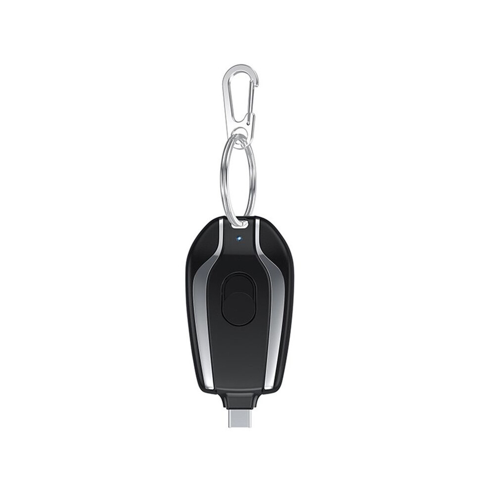 1200Mah Portable Power Bank Keychain Powerbank Mobile Phone Spare External Battery For Smartphone,Type-C Black 4712570597373
